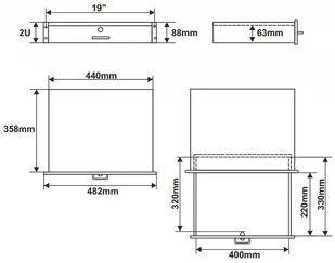 PULSAR 2U / 358mm - Szuflada do szaf RACK 19 marki W PAKIETACH KUPISZ TANIEJ! RASR2 - Akcesoria do szaf serwerowych - miniaturka - grafika 9