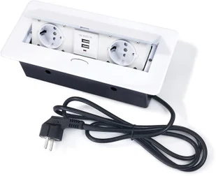KOLORENO Power port biurkowy wpuszczany w blat z 2x gniazdo zasilające oraz 2x USB 2.1 Multibox 2 - do taśm LED - Biały HUB-MULTIBOX2B - Listwy zasilające KOLORENO Power port biurkowy wpuszczany w blat z 2x gniazdo zasilające oraz 2x USB 2.1 Multibox 2 - do taśm LED - Biały HUB-MULTIBOX2B - Listwy zasilające - miniaturka - grafika 1
