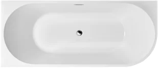 Corsan Wanna narożna do montażu przyściennego Intero lewa 160 cm z wykończeniem złotym 649353 - Wanny - miniaturka - grafika 4