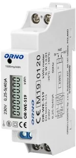 Orno 1-fazowy licznik energii elektrycznej, 40A, MID, wyjście impulsowe, 1 moduł, DIN TH-35mm OR-WE-519 - Liczniki energii elektrycznej - miniaturka - grafika 2