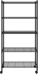 vidaXL 5-poziomowy regał na kółkach, 75x35x155 cm, czarny, 250 kg 324630 - Szafy i regały magazynowe - miniaturka - grafika 3