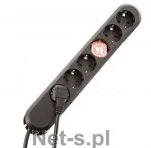 Listwy zasilające - Bachmann SMART 6x Schuko H05VV-F 3G 1.50mm2 16A/3680W 3m 6AC outlet s 3m Black (381.148K) - miniaturka - grafika 1