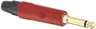 Kable - Neutrik NP2 X AU Silent wtyczka typu jack, pozłacane styki, guma w kolorze czerwonym płaszczu, "Silent Switch", 2-biegunowych, 6.35 MM NP2X-AU-SILENT - miniaturka - grafika 1