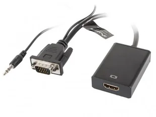 Lanberg Adapter VGA + 3.5 mm miniJack - HDMI - Adaptery i przejściówki - miniaturka - grafika 3