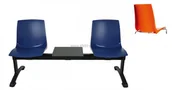 Stoły i stoliki do biura - GROSPOL Ławka ARI 3T 2 osobowa + stolik - pomarańczowa - miniaturka - grafika 1