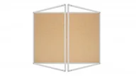 Gabloty - Allboards Gablota ogłoszeniowa informacyjna 150x120cm korkowa w aluminiowej ramie dwuskrzydłowe SC1512C+PIN50 - miniaturka - grafika 1
