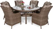 Meble ogrodowe - HOME &amp; GARDEN Meble ogrodowe technorattanowe Bristol Round Elegant 150 cm Ginger / Brown Melange 6+1 933781 - miniaturka - grafika 1