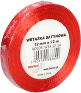 Pasmanteria - BREWIS Wstążka satynowa 12mmx22m napis Wesołych Świąt czerwono/biała Brewis - miniaturka - grafika 1