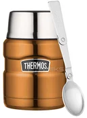 Termosy - Thermos King 0,47l oryginalny profesjonalny termos na jedzenie z łyżką - miedziany THR128088 - miniaturka - grafika 1