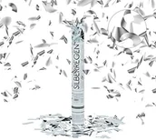 Wesele i ślub - Relaxdays Party-Popper 40 cm, klasyk, wysokość efektu 6-8 m, hoker konfetti, srebro 10020852 - miniaturka - grafika 1