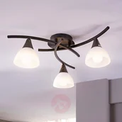 Lampy sufitowe - Lindby Lampa sufitowa Country czarna z 3 lampami E14 - Della - miniaturka - grafika 1