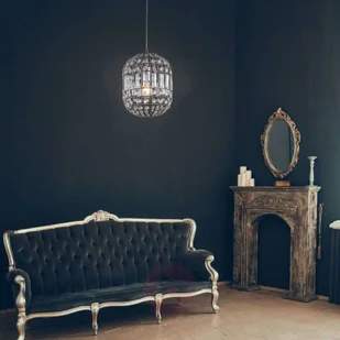 Nino Leuchten Lampa wisząca Lucia z akrylowymi kamieniami, chrom - Lampy sufitowe - miniaturka - grafika 2