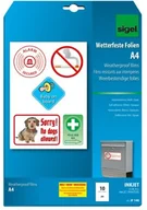 Folie do drukarek - Sigel if140 inkjet-Folie A4, 10 arkuszy, odporny na warunki atmosferyczne, nieprzezroczyste, samoprzylepna, dla zastosowań wewnętrznych i zewnętrznych Krótkotrwała wstawki IF140 - miniaturka - grafika 1