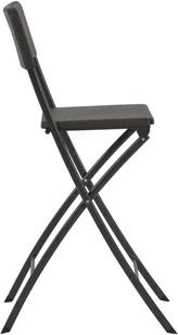 vidaXL Składane krzesła barowe, 2 szt., HDPE, 45x63x114 cm, brązowe - Fotele i krzesła ogrodowe - miniaturka - grafika 4