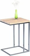 Ławy i stoliki kawowe - HomeTrends4You Stolik pomocniczy Rene, rama metalowa chromowana, płyta wierzchnia dekor dąb sonoma, 28 mm - miniaturka - grafika 1