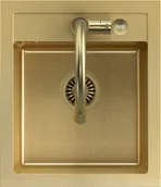 Zlewozmywaki z baterią - STEINER Quadron Zlewozmywak granit + bateria + zaślepka złoty JOHNNY 100 ART4350G1BP_3323502_PVDBSG1_Z - miniaturka - grafika 1