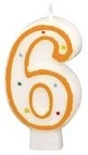 Amscan Świeczka cyferka w kropki nr 6 - Pozostałe akcesoria dla plastyków - miniaturka - grafika 5