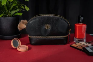 Solier Gold for Women Skórzana kosmetyczka damska FK02 Solier czerwona - Kosmetyczki, organizery i kuferki - miniaturka - grafika 5