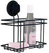 Półki łazienkowe - FENIKS COMPACTOR pod prysznic do produktów pielęgnacyjnych do łazienki, mocowanie dzięki przyssawce, obciążenie do 6 kg, czarna stal nierdzewna, 18,5 x 13,2 x 20,3 cm, RAN9776 - miniaturka - grafika 1