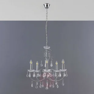 Lampenwelt com Chromowany żyrandol Solveig z kryształkami - Lampy sufitowe - miniaturka - grafika 4