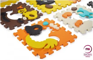 Moby System Mata edukacyjna piankowe puzzle 90 x 90 x 1cm - pianka EVA - wzór: zwierzątka FLOOR MAT ANIMALS - Maty piankowe - miniaturka - grafika 2