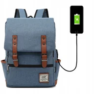 Torby na laptopy - Wro Plecak Oxford na laptopa 15,6 jeansowy Usb - miniaturka - grafika 1