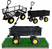 Taczki - GARDEN LINE WÓZEK OGRODOWY TRANSPORTOWY CZARNY PRZYCZEPKA CZARNY WOZ6858 - miniaturka - grafika 1