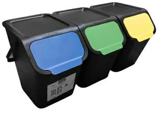 Practic Kosz Do Segregacji Odpadów Bini 25l Czarny Z Szarą Klapką Practic.. AVO000480 - Kosze na śmieci - miniaturka - grafika 5