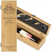 Gadżety dla niej i dla niego - Murrano Personalizowany Zestaw Akcesoriów i Skrzynka Do Wina Ornament ZDW2-010 - miniaturka - grafika 1