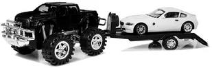 Lean Zestaw Pojazdów Monster Truck Czarny Laweta 58 cm 9269 - Samochody i pojazdy dla dzieci - miniaturka - grafika 4
