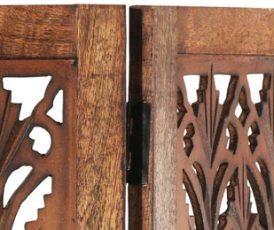 vidaXL vidaXL Parawan 3-panelowy, rzeźbiony, brązowy 120x165 cm, drewno mango - Parawany - miniaturka - grafika 12