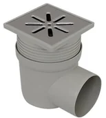 Odwodnienia, kanały i akcesoria - Capricorn Wpust kanalizacyjny boczny 110 z kratką nierdzewną 150x150mm - miniaturka - grafika 1