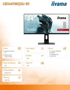 IIYAMA G-Master GB3461WQSU-B1 - Monitory - miniaturka - grafika 9