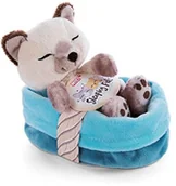 Maskotki i pluszaki - Nici Przytulanka Kot w Koszyku 12 cm Sleeping Pets Przytulanki Koty Syjamskie dla Dziewczynek, Chłopców i Niemowląt Puszyste Pluszaki do Zabawy, Zbierania i Przytulania Przytulny Pluszak 47893 - miniaturka - grafika 1