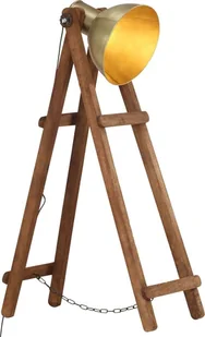 VidaXL Lampa podłogowa, kolor mosiądzu, E27, lite drewno mango 320588 VidaXL VidaXL - Lampy sufitowe - miniaturka - grafika 13