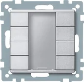 Wyłączniki światła i elektryczne - Merten 627860 przycisk 4-krotne Plus, obudowa aluminiowa, system M 8319055 - miniaturka - grafika 1