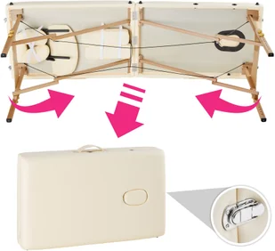 tectake 2-strefowy stół do masażu z wyściółką 7,5 cm i drewnianą ramą - beżowy 400420 - Stoły i łóżka do masażu tectake 2-strefowy stół do masażu z wyściółką 7,5 cm i drewnianą ramą - beżowy 400420 - Stoły i łóżka do masażu - miniaturka - grafika 5