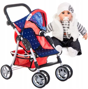 Duży Wózek Dla Lalek Spacerowy Spacerówka + Lalka - Wózki dla lalek - miniaturka - grafika 2