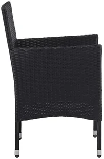 vidaXL 5-częściowy zestaw mebli ogrodowych czarny polirattan i akacja 3058322 - Meble ogrodowe - miniaturka - grafika 8