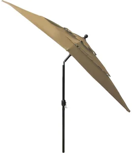vidaXL 3-poziomowy parasol na aluminiowym słupku, taupe, 2,5x2,5 m 313839 - Parasole ogrodowe - miniaturka - grafika 5
