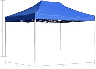 vidaXL Profesjonalny, składany namiot imprezowy, 4,5 x 3 m, niebieski - Pawilony ogrodowe - miniaturka - grafika 9