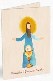 Cozywood Karnet drewniany C6 + koperta Komunia Jezus - Kartki okolicznościowe i zaproszenia - miniaturka - grafika 4