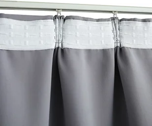 vidaXL Zasłony zaciemniające z haczykami, 2 szt., szare, 140x245 cm - Akcesoria do wystroju okien - miniaturka - grafika 4