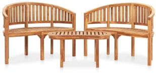 shumee shumee 3 cz zestaw wypoczynkowy do ogrodu zaokrąglone oparcia tek - Meble ogrodowe - miniaturka - grafika 2