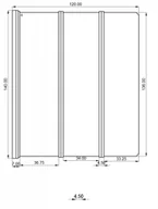 Parawany nawannowe - Rea Agat 3 Parawan wannowy 3-cześciowy 120x140 cm profile chrom szkło transparent W0301 - miniaturka - grafika 1