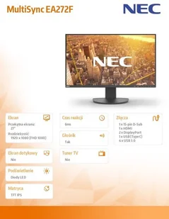 NEC MultiSync EA272F 27 cali czarny USB-C 60005033 - Monitory - miniaturka - grafika 7