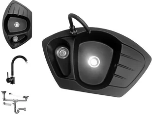 Zlewozmywak Zlew Granitowy Bateria Kuchenna Prosta - Zlewozmywaki z baterią - miniaturka - grafika 4