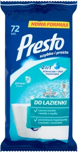 Presto Ściereczki nawilżane do czyszczenia łazienki 72 szt. (51575983) - Ściereczki, gąbki, czyściki - miniaturka - grafika 2