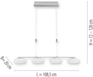 Paul Neuhaus Q-SMART-HOME Q-ETIENNE lampa wisząca, 4-punktowa - Systemy inteligentnych domów - miniaturka - grafika 2