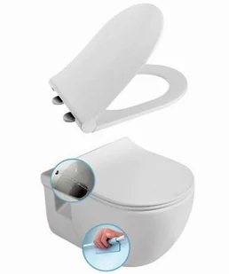Sapho Miska wisząca WC biała AVVA rimless z funkcją bidetu 35,5x53 cm bez deski 100312 - Miski WC - miniaturka - grafika 2
